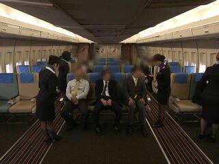 Japanese Flight Attendant's Wild Sex Romp with Passengers in Midair