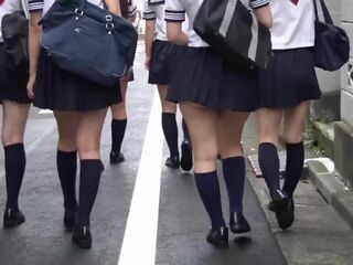 Japanese Schoolgirl's Dirty Panties Tease and Please You
