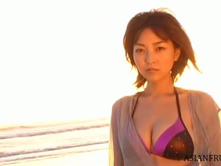 Yuka Hirata's Sensual Sunset Beach Experience
